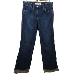 French Connection Wide Leg Loose Fit Rolled Hem Dark Wash Jean 6